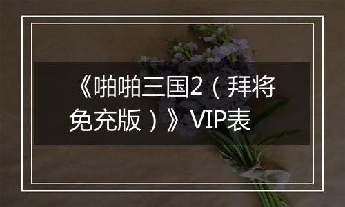 《啪啪三国2（拜将免充版）》VIP表
