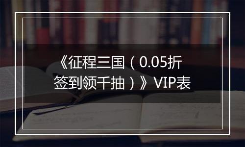 《征程三国（0.05折签到领千抽）》VIP表