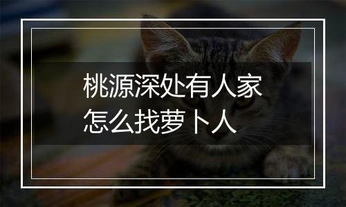 桃源深处有人家怎么找萝卜人