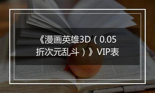 《漫画英雄3D（0.05折次元乱斗）》VIP表