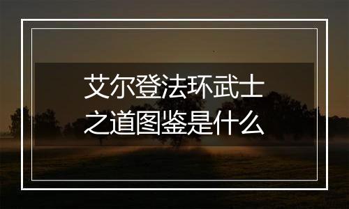 艾尔登法环武士之道图鉴是什么