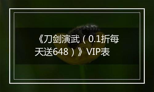 《刀剑演武（0.1折每天送648）》VIP表