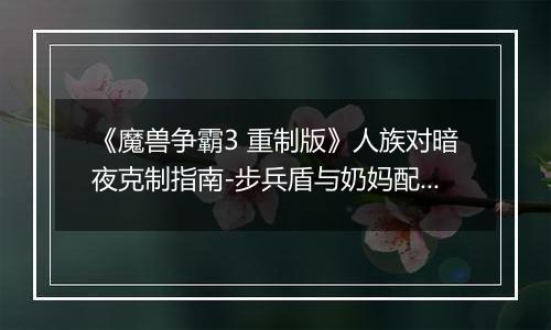 《魔兽争霸3 重制版》人族对暗夜克制指南-步兵盾与奶妈配合详解