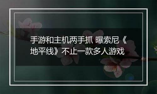 手游和主机两手抓 曝索尼《地平线》不止一款多人游戏