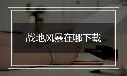 战地风暴在哪下载