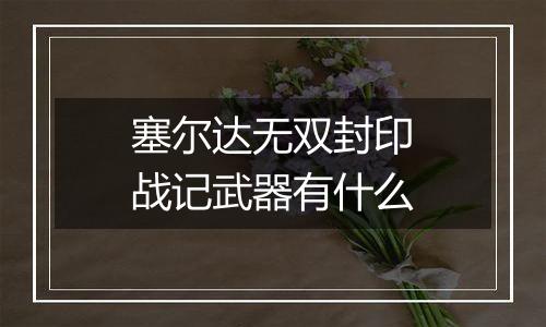 塞尔达无双封印战记武器有什么