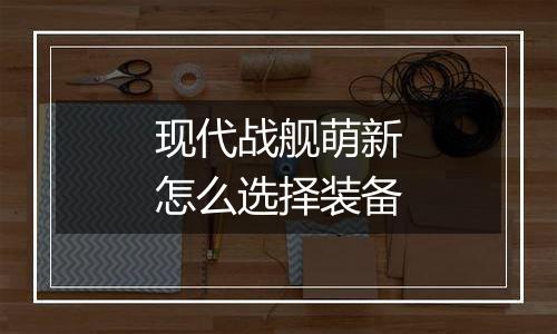 现代战舰萌新怎么选择装备