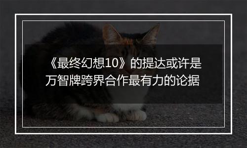 《最终幻想10》的提达或许是万智牌跨界合作最有力的论据