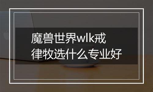 魔兽世界wlk戒律牧选什么专业好