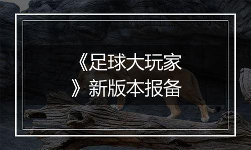 《足球大玩家》新版本报备