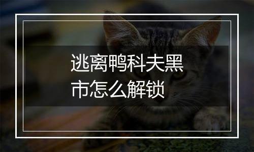 逃离鸭科夫黑市怎么解锁