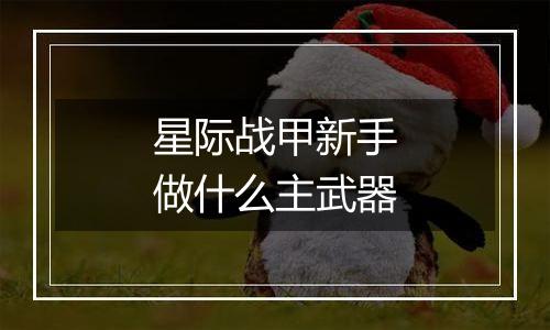 星际战甲新手做什么主武器