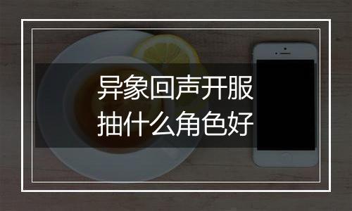 异象回声开服抽什么角色好