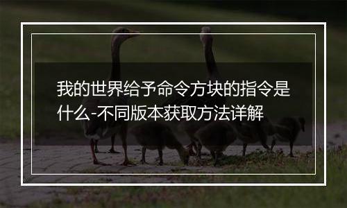 我的世界给予命令方块的指令是什么-不同版本获取方法详解