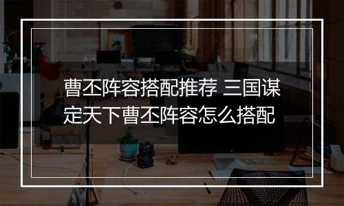 曹丕阵容搭配推荐 三国谋定天下曹丕阵容怎么搭配