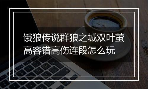 饿狼传说群狼之城双叶萤高容错高伤连段怎么玩