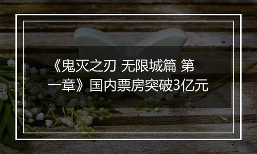 《鬼灭之刃 无限城篇 第一章》国内票房突破3亿元