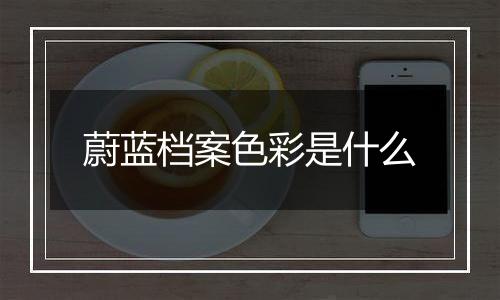 蔚蓝档案色彩是什么